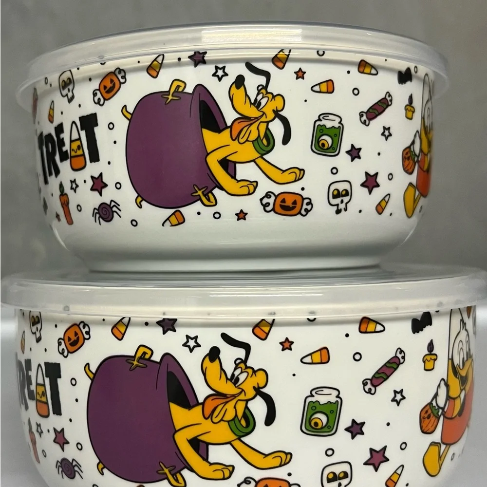 Disney Mickey and Friends Halloween Nesting Bowls with Pressure Release Lids